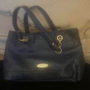 Liz Claiborne woman navy blue reptile purse